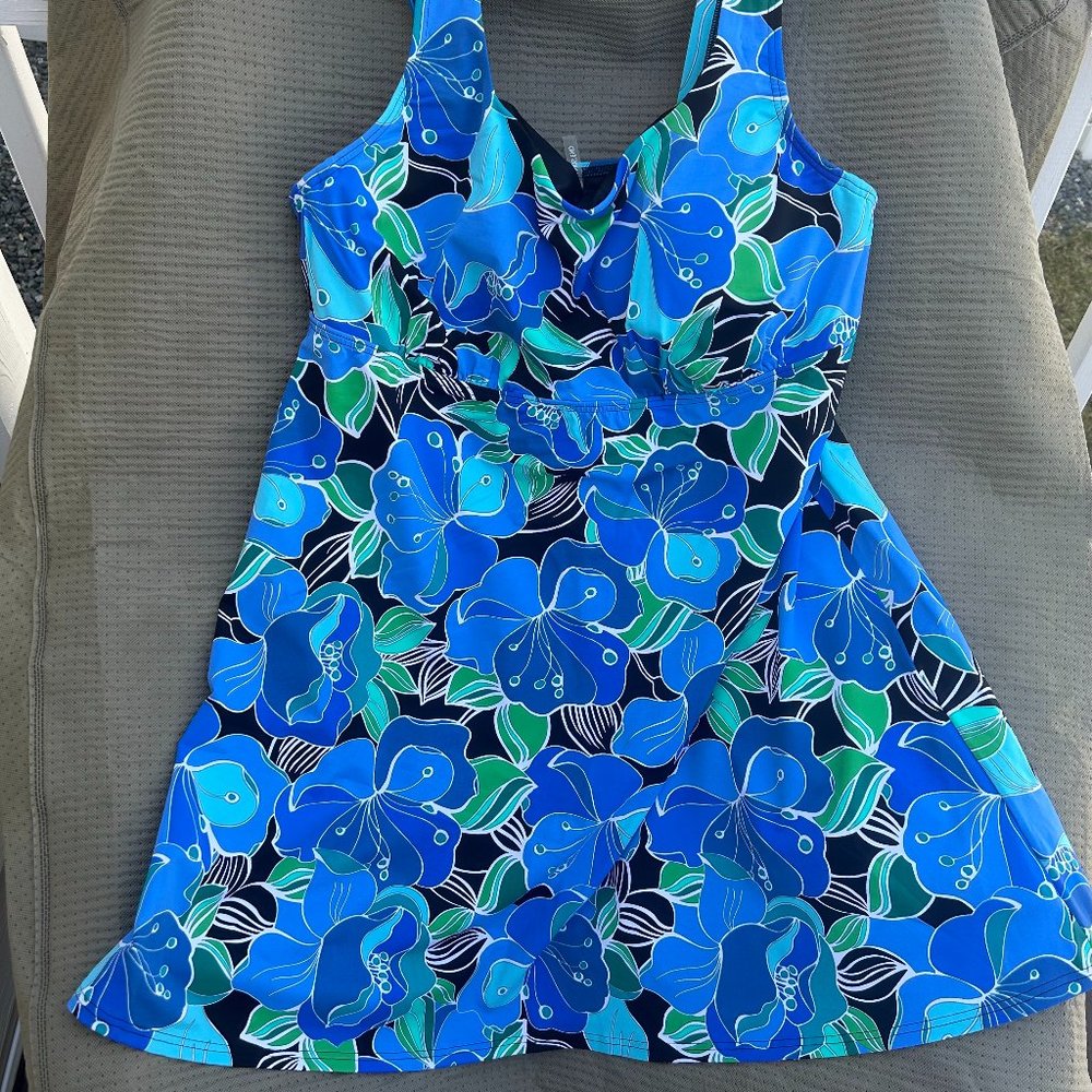Women's  Square Neck Mini Swim Dress NWOT